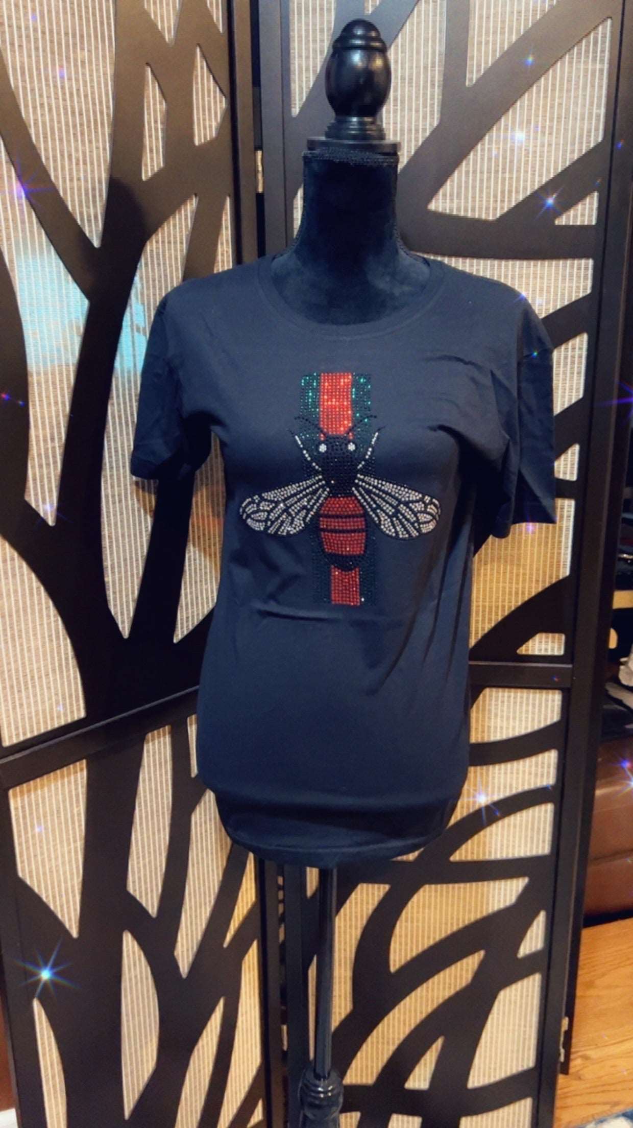 Bee - Red Green   Rhinestone T shirt