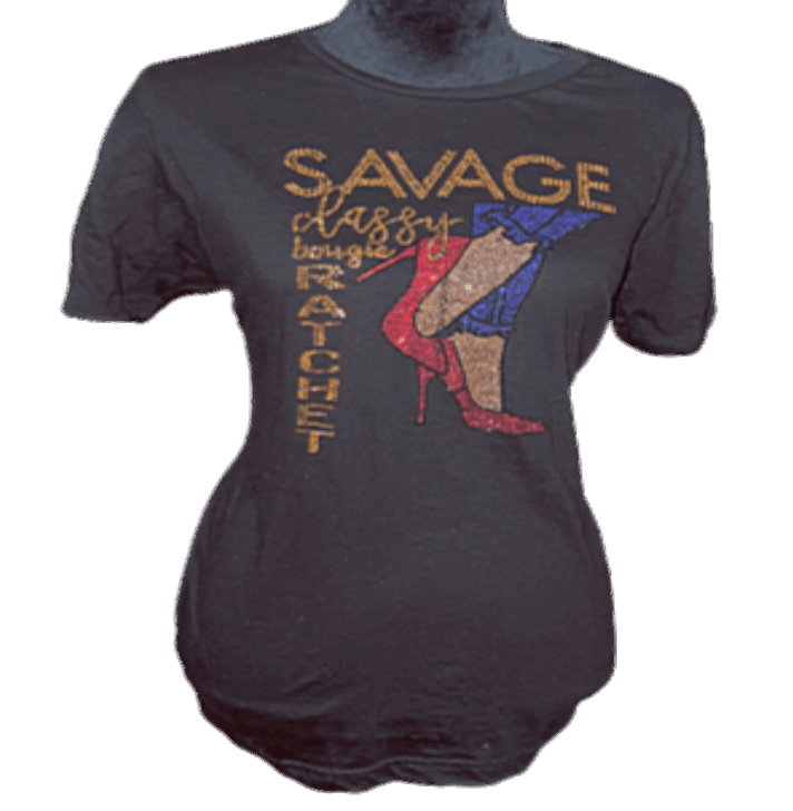 Savage Classy Bougie Rhinestone Tshirt